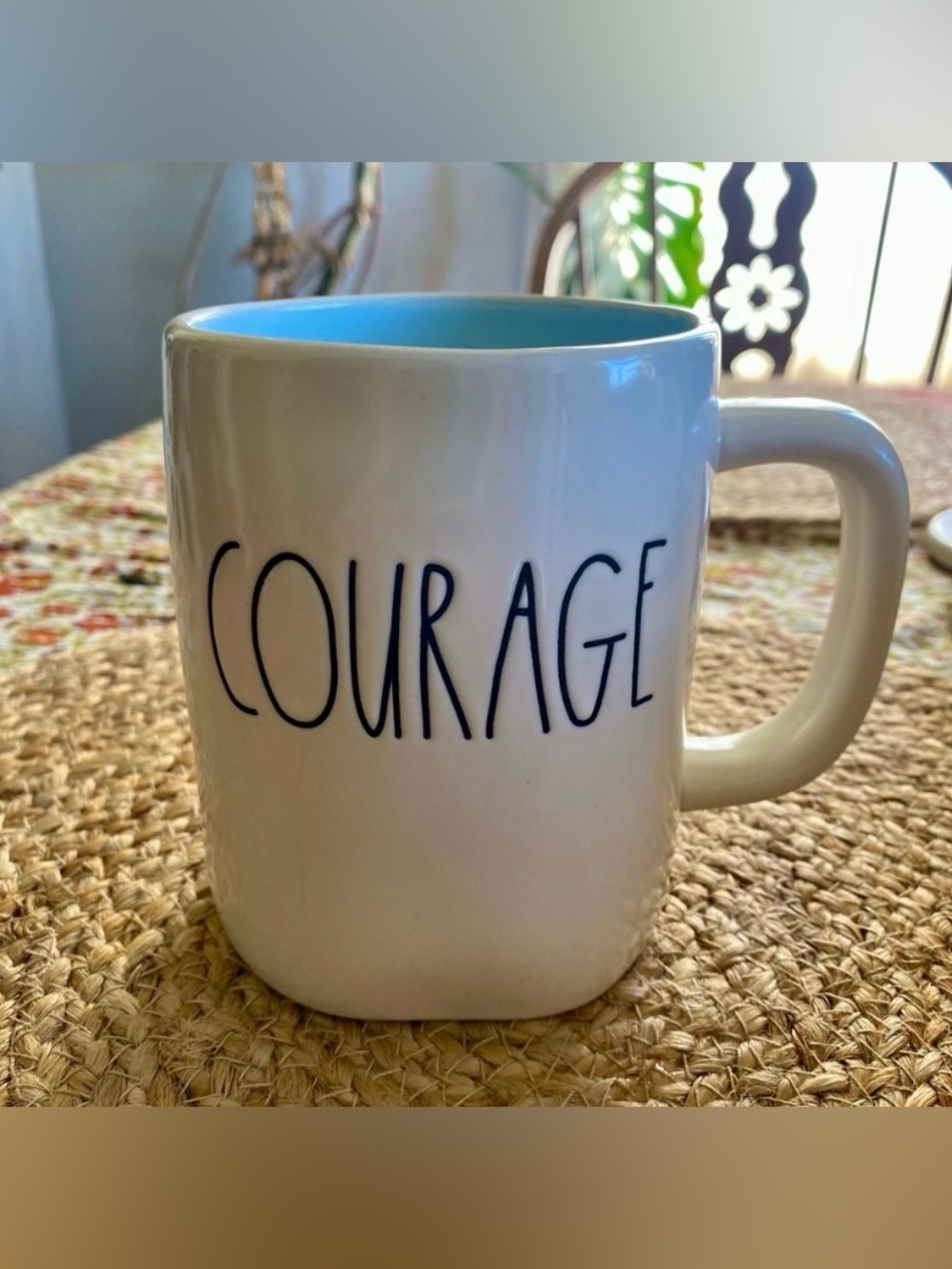 Rae Dunn White Artisan Collection Mug “COURAGE”